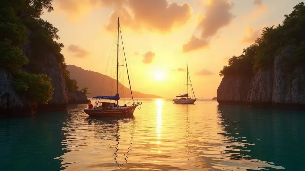 AI-generated illustrative artwork: day trip vs liveaboard comparison — a composite illustration, not a photograph of a named location